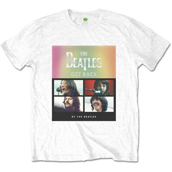 The Beatles | Official Band T-Shirt | Album Faces Gradient Silver Printing (Embellished) White
