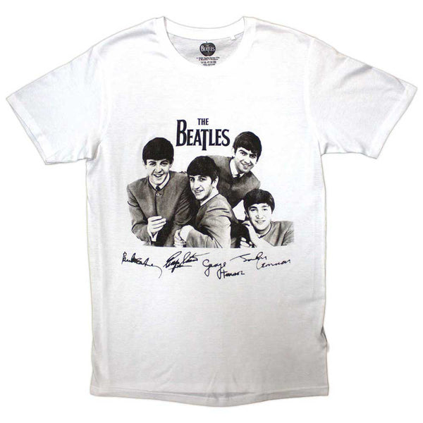 The Beatles | Official Band T-Shirt | Mop Tops & Signatures