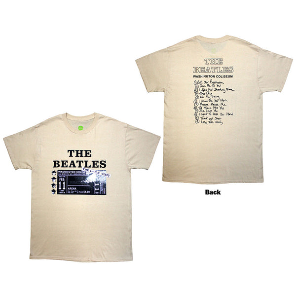 The Beatles | Official Band T-Shirt | Washington '64 Promo & Setlist (Back Print)