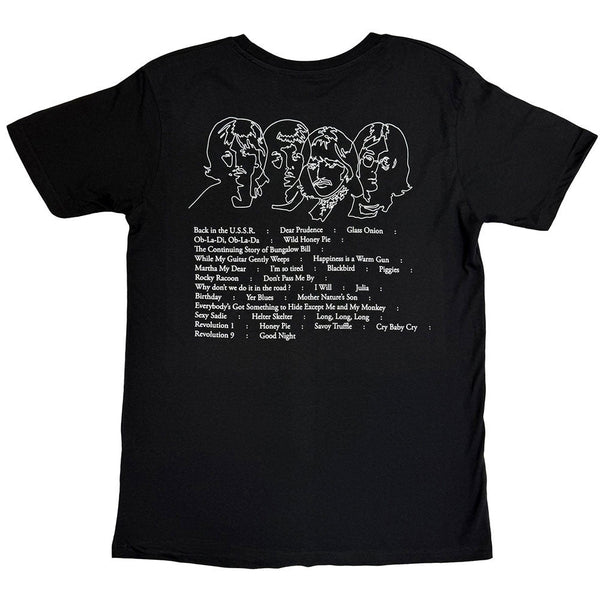 The Beatles | Official Band T-Shirt | The Beatles On Apple (Black) (Back Print)