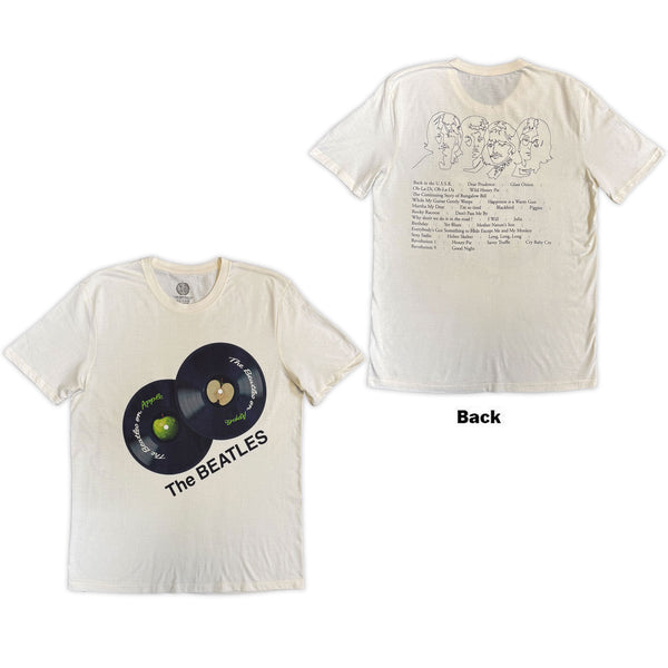 The Beatles | Official Band T-Shirt | The Beatles On Apple (Natural) (Back Print)