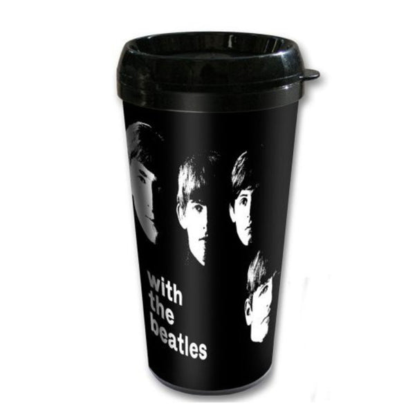 The Beatles Travel Mug featuring 'with The Beatles' motif. (Plastic Body)