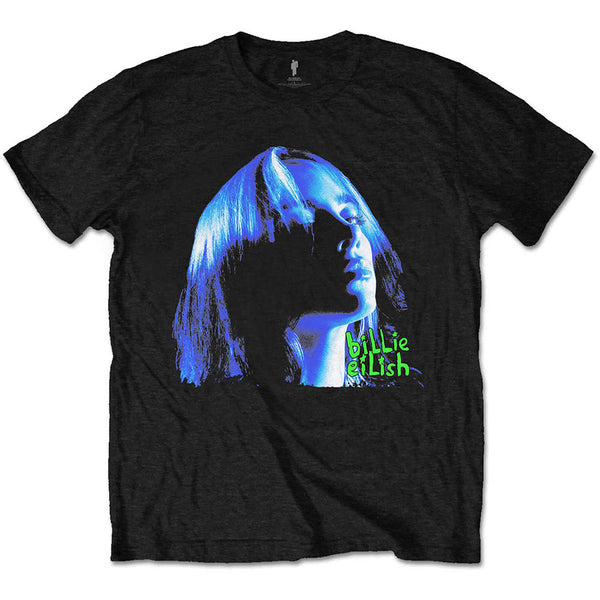 SALE Billie Eilish | Official Band T-Shirt | Neon Shadow Blue 40% OFF