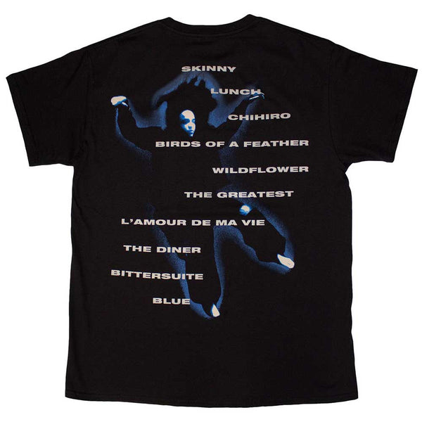 Billie Eilish | Official Artist T-Shirt | Hit Me Hard And Soft Tracklist (Black) (Back Print)