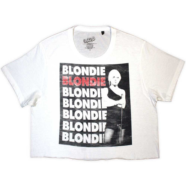 Blondie | Official Ladies Crop Top | Stacked Logo