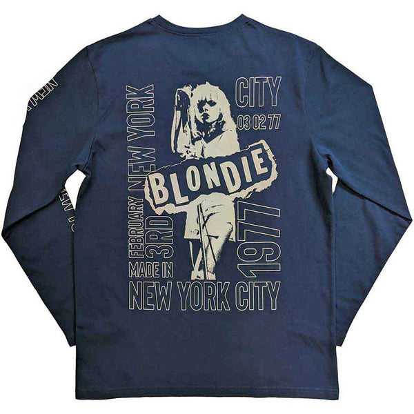 Blondie | Official Band Long Sleeve T-Shirt | NYC '77 (Back & Sleeve Print)