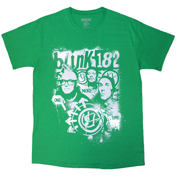 Blink-182 | Official Band  T-Shirt | One More Time Spray Paint (Green)
