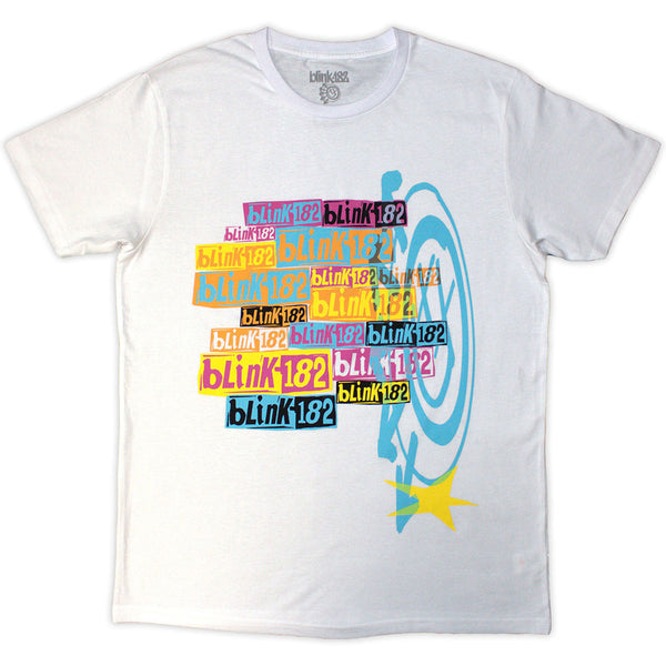 Blink-182 | Official Band  T-Shirt | Multi Stacked Logo