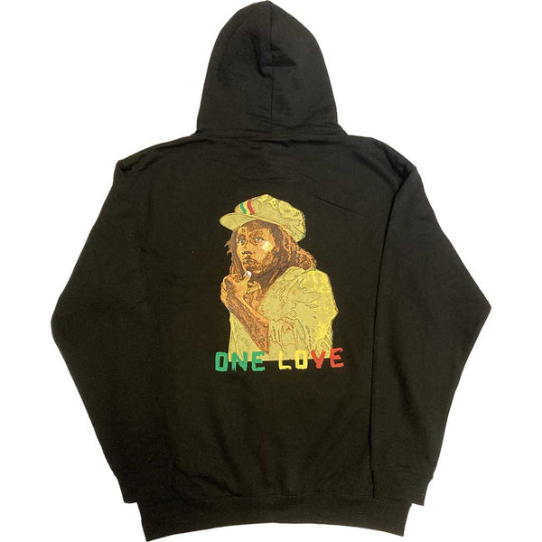 Bob Marley | Official Band Hoodie | Wailers One Love Portrait (Back Print & Embroidery)