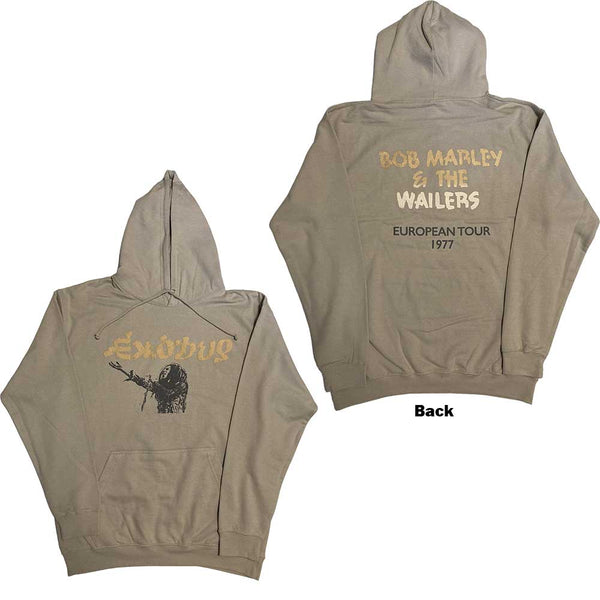 Bob Marley | Official Band Hoodie | Exodus Mic Photo Wailers Tour 77 (Back Print & Hi-Build)