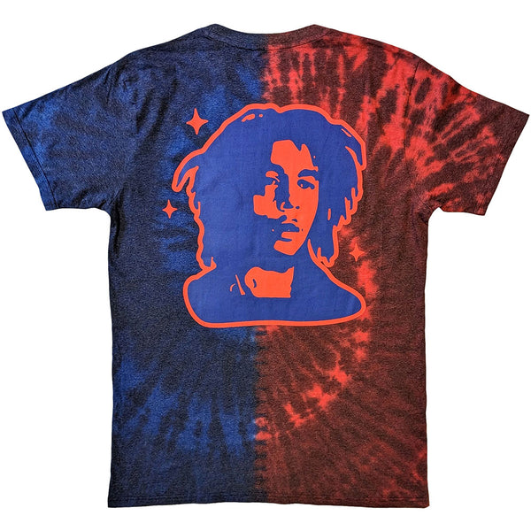 Bob Marley | Official Band T-Shirt | Trippy Text (Red & Blue) (Back Print & Wash Collection)