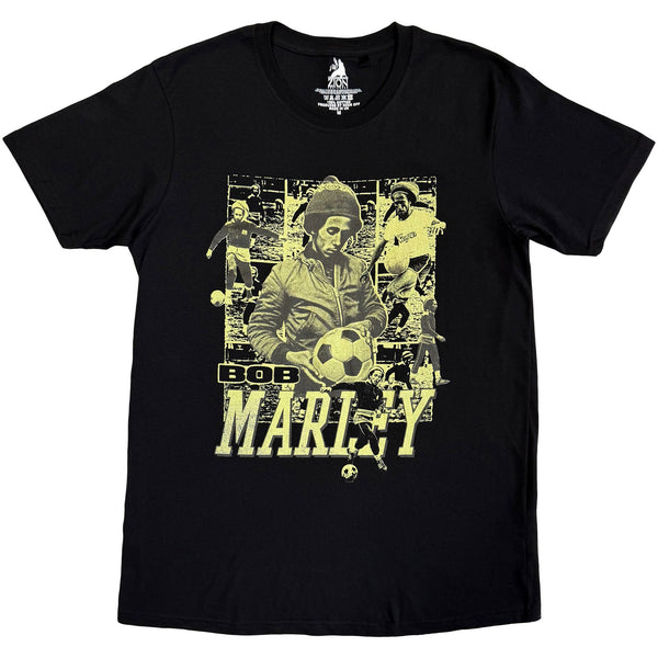 Bob Marley | Official Artist T-Shirt | Football Collage (Black)