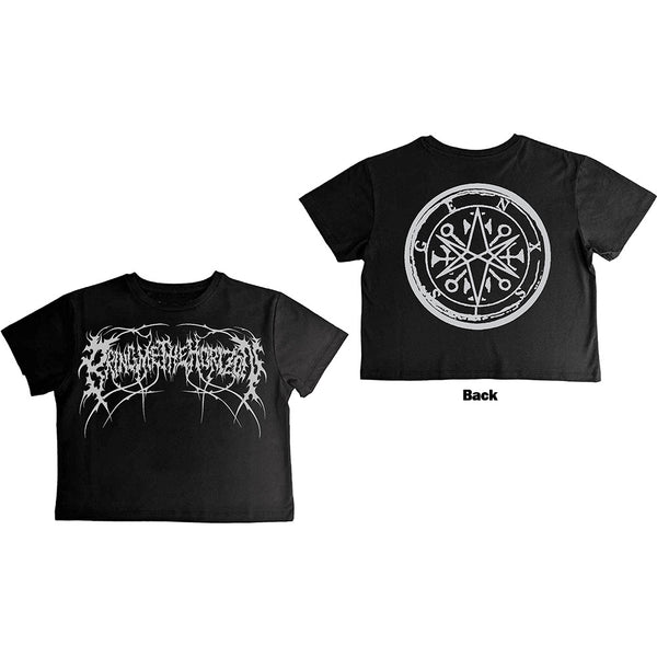 Bring Me The Horizon | Official Ladies Band Crop Top | Metal Logo Genxsis (Back Print)