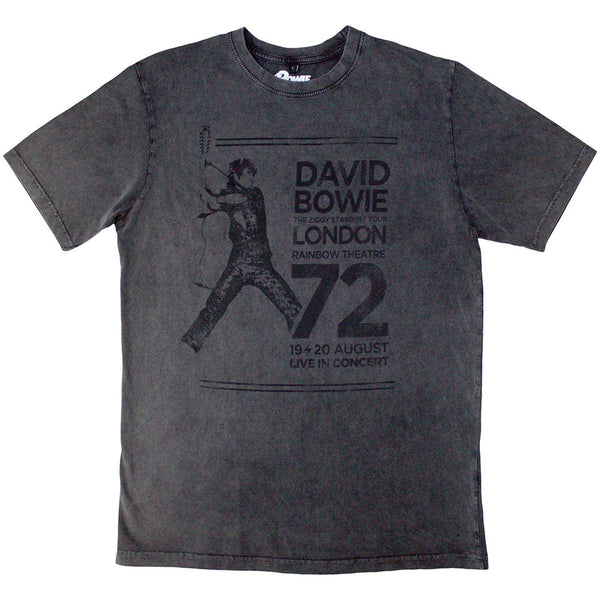 David Bowie | Official Stone Wash Band T-Shirt | Rainbow Theatre Stone Wash