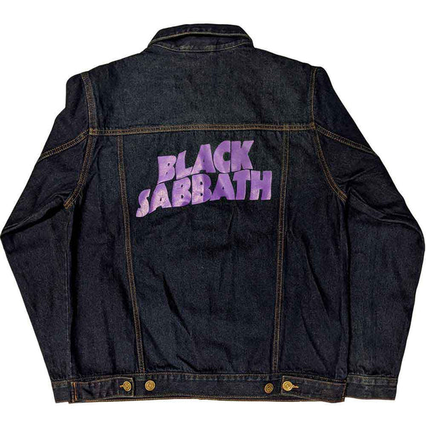 Black Sabbath Unisex Denim Jacket: Wavy Logo (Back Print)
