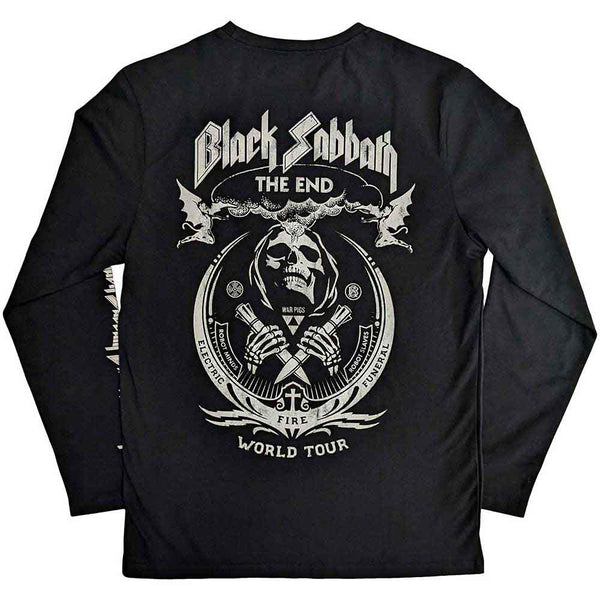 Black Sabbath | Official Band Long Sleeve T-Shirt | The End Mushroom Cloud (Back & Sleeve Print)