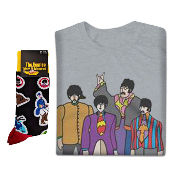 The Beatles | Exclusive Band Gift Set | Yellow Submarine Tee & Socks