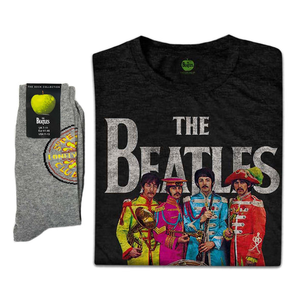 The Beatles | Exclusive Band Gift Set | Sgt Pepper Tee & Socks