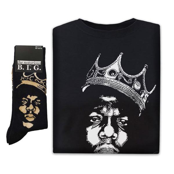 Biggie Smalls | Exclusive Band Gift Set | Crown Face Tee & Socks