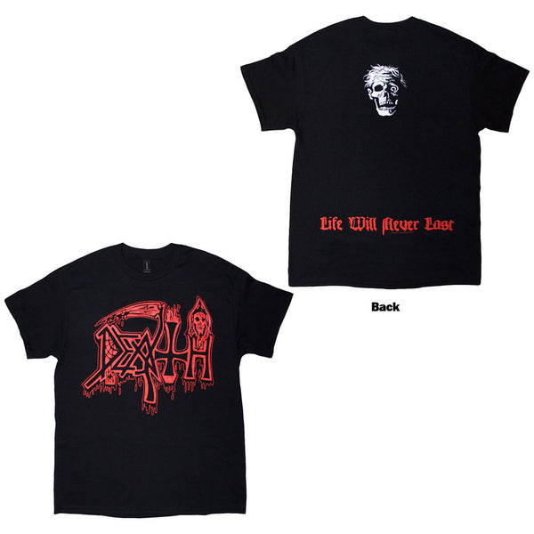 Death | Official T-Shirt | Life Will Never Last (Back Print)