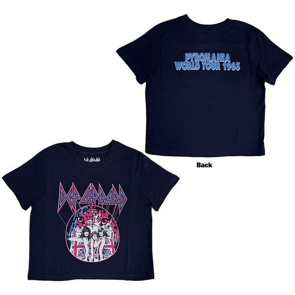 Def Leppard | Official Ladies Crop Top | Pyro Tour (Back Print)