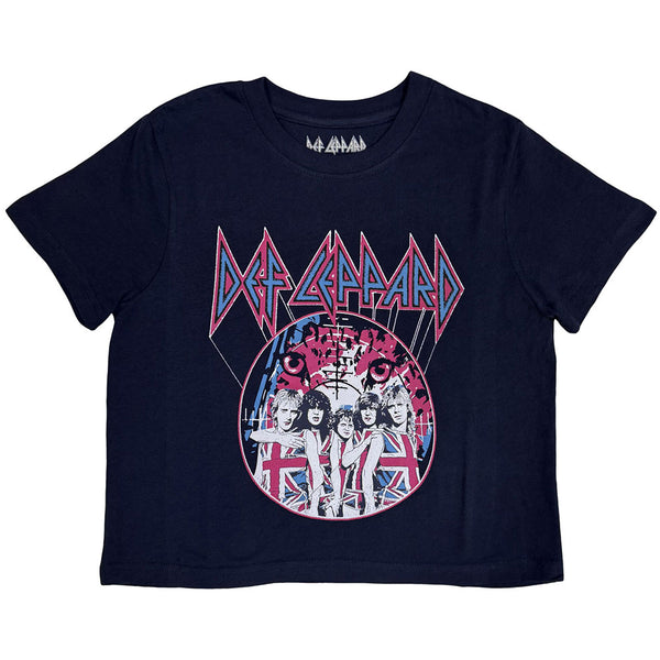 Def Leppard | Official Ladies Crop Top | Pyro Tour (Back Print)