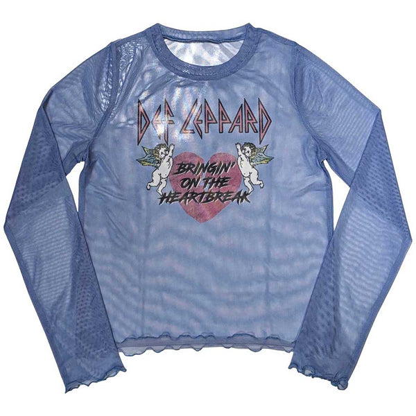 Def Leppard | Ladies Long Sleeve Official Band T-Shirt | Bringin On The Heartbreak (Mesh)