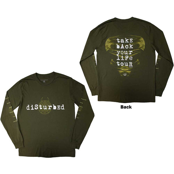 Disturbed | Official Band Long Sleeve T-Shirt | European Tour '23 Take Back (Back Print & Ex-Tour)