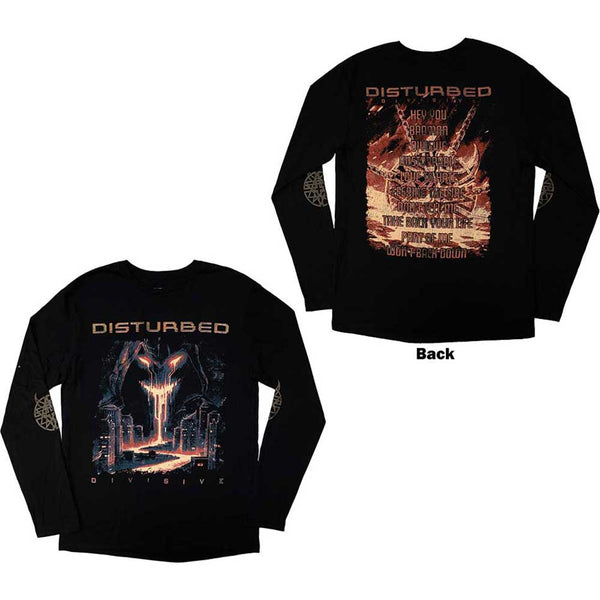 Disturbed | Official Band Long Sleeve T-Shirt | European Tour '23 Divisive (Back Print & Ex-Tour)