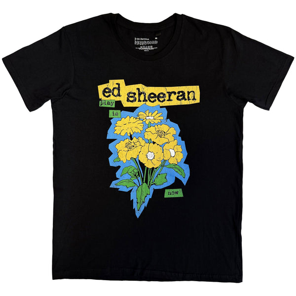 Ed Sheeran | Official Band T-Shirt | Play Flowers (Black)