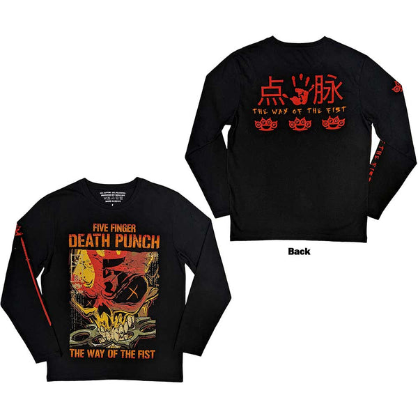 Five Finger Death Punch | Official Band Long Sleeve T-Shirt | The Way Of The Fist (Back & Sleeve Print)