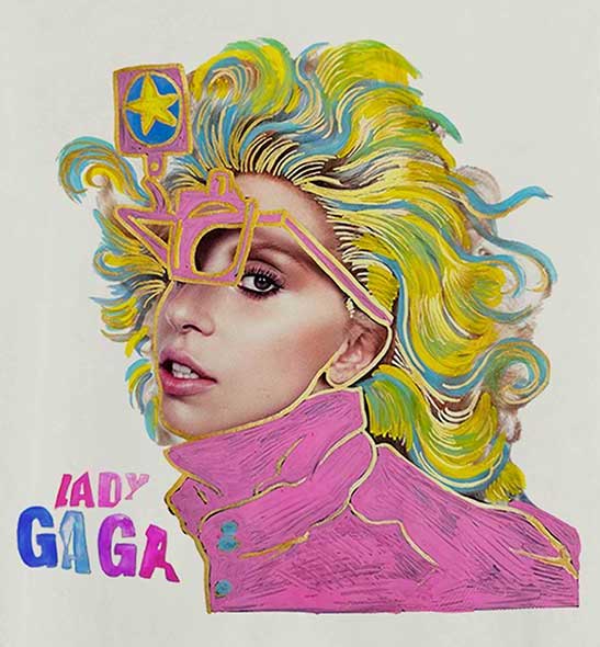 Lady Gaga | Official Band T-Shirt | Colour Sketch