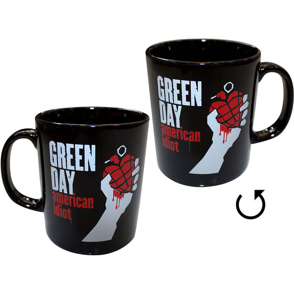 Green Day official ceramic boxed Coffee Mug featuring 'American Idiot' motif.