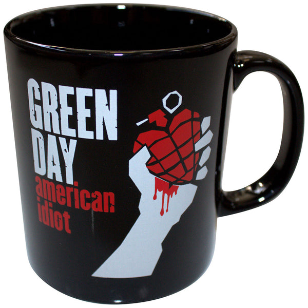 Green Day official ceramic boxed Coffee Mug featuring 'American Idiot' motif.