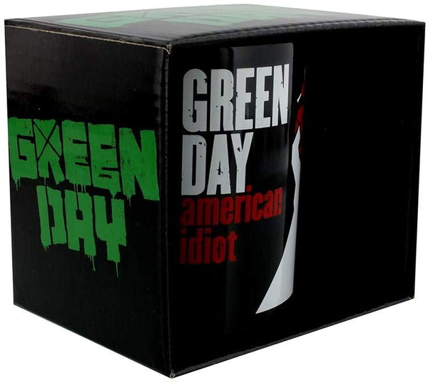 Green Day official ceramic boxed Coffee Mug featuring 'American Idiot' motif.