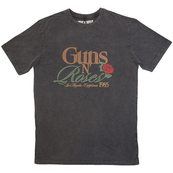 Guns N' Roses | Official Stone Wash Band T-Shirt | California 1985 Stone Wash