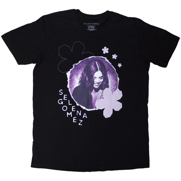 Selena Gomez | Official Artist T-Shirt | Purple Floral (Black)