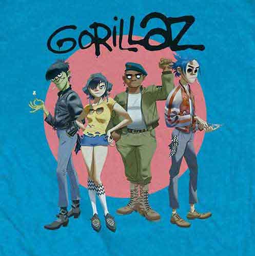 Gorillaz | Official Band T-shirt | Group Circle Rise