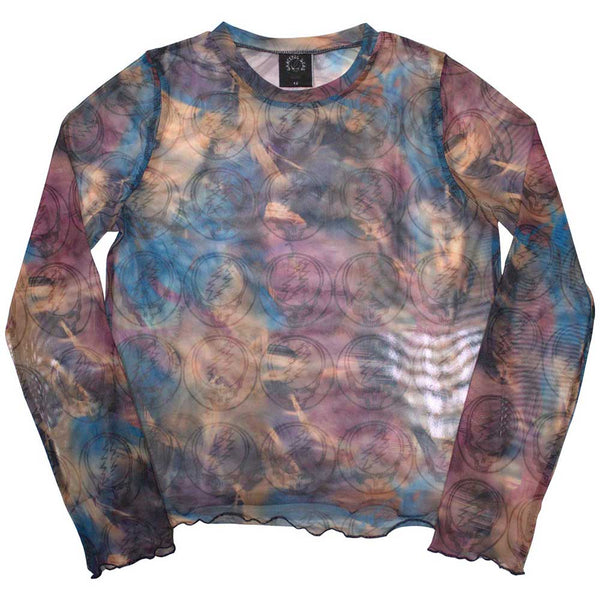 Grateful Dead | Ladies Long Sleeve Official Band T-Shirt | Stealy AOP (Mesh)