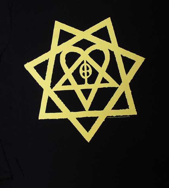 HIM| Official Band Long Sleeve T-Shirt | Heartagram Honeycomb (Sleeve Print)