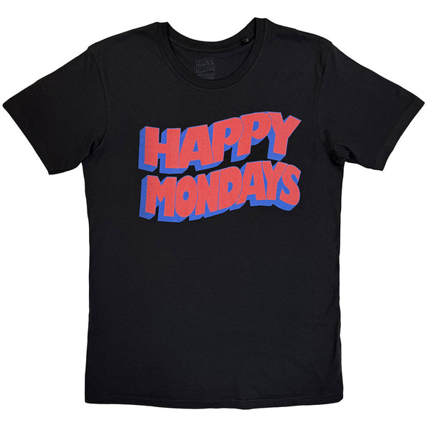 Happy Mondays | Official Band T-Shirt | Wavy Logo (Black)