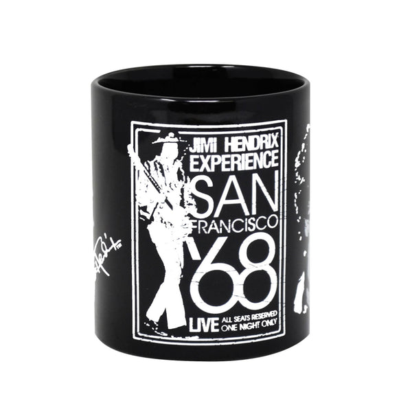 Jimi Hendrix Ceramic Boxed Coffee Mug featuring the 'Monterey' design motif