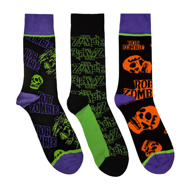 Rob Zombie Socks 3 Pack - Adult UK 7-11 (EU 41-46, US 8-12)