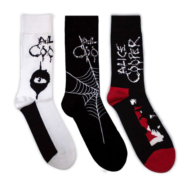 Alice Cooper Socks 3 Pack - Adult UK 7-11 (EU 41-46, US 8-12)
