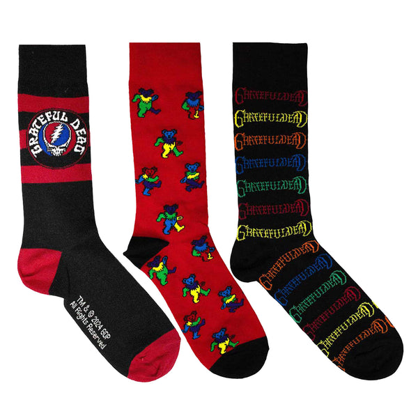 Grateful Dead Socks 3 Pack - Adult UK 7-11 (EU 41-46, US 8-12)