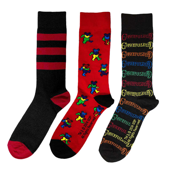 Grateful Dead Socks 3 Pack - Adult UK 7-11 (EU 41-46, US 8-12)