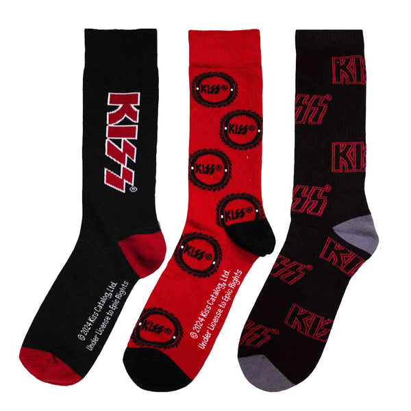 KISS Socks 3 Pack - Adult UK 7-11 (EU 41-46, US 8-12)