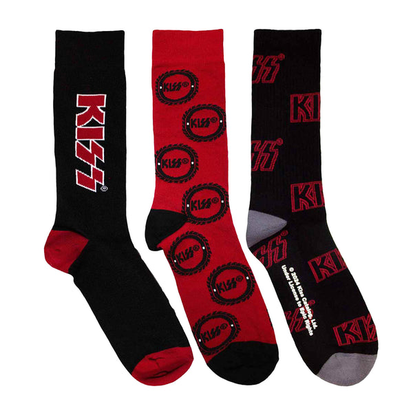 KISS Socks 3 Pack - Adult UK 7-11 (EU 41-46, US 8-12)