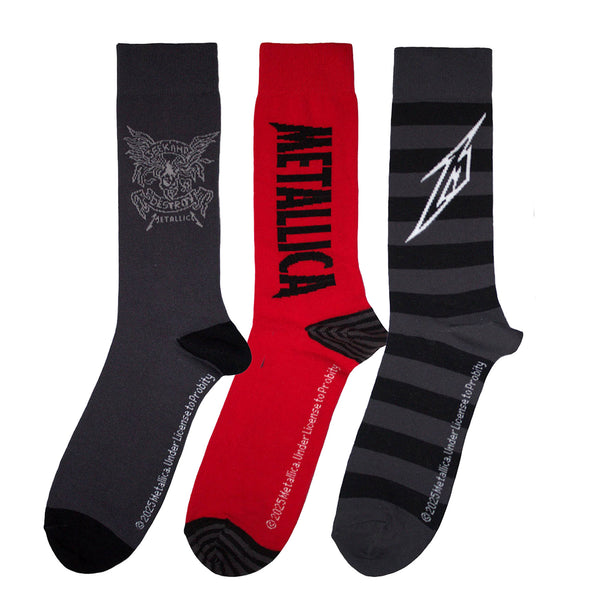 Metallica Socks 3 Pack - Adult UK 7-11 (EU 41-46, US 8-12)