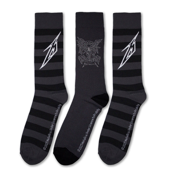 Metallica Socks 3 Pack - Adult UK 7-11 (EU 41-46, US 8-12)
